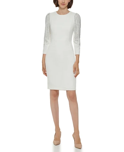 Calvin Klein Women's Bling Sleeve Sheath Dress