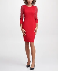 Calvin Klein Women's Bling Sleeve Sheath Dress
