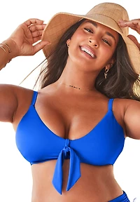 Swimsuits for All Women's Mentor Tie Front Bikini Top