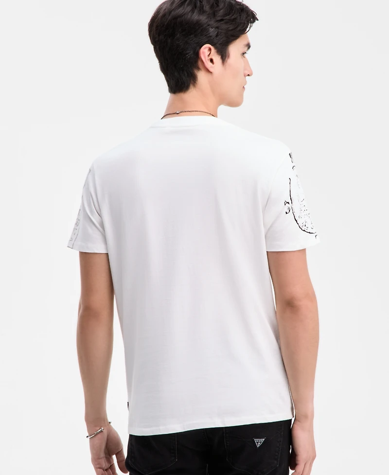 Guess Men's 1981 Postage Embroidered & Print T-Shirt