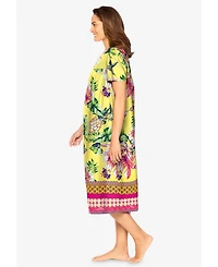 Only Necessities Women's Short Print Shirred Lounger