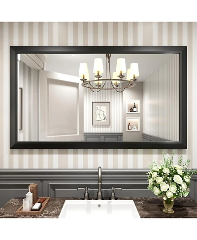 Amorho Bathroom Mirror, 55" x 32" Inch Thick Metal Framed Wall Mirrors for Over Sink, Bedroom, Living Room, Entryway