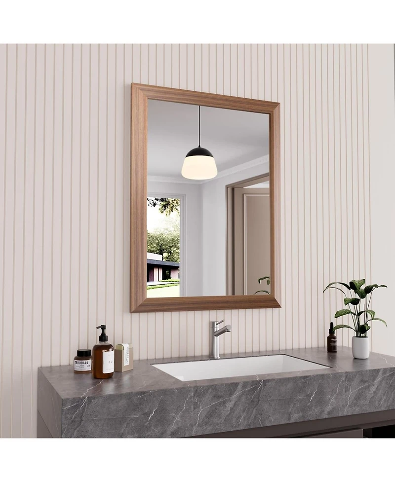 Amorho Bathroom Mirror, 32" x 24" Inch Thick Metal Framed Wall Mirrors for Over Sink, Bedroom, Living Room, Entryway