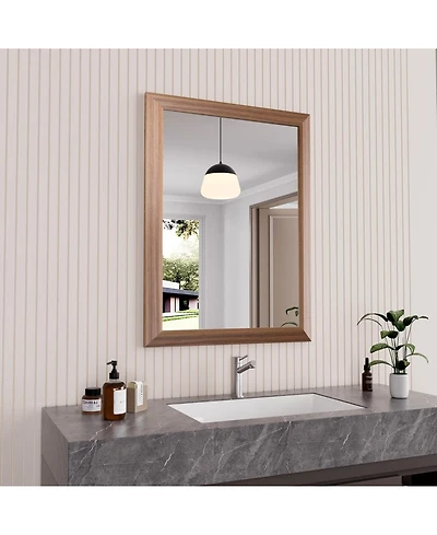 Amorho Bathroom Mirror, 32" x 24" Inch Thick Metal Framed Wall Mirrors for Over Sink, Bedroom, Living Room, Entryway