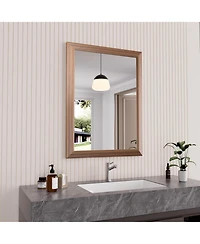 Amorho Bathroom Mirror, 32" x 24" Inch Thick Metal Framed Wall Mirrors for Over Sink, Bedroom, Living Room, Entryway