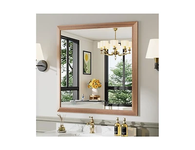 Amorho Bathroom Mirror, 36" x 36" Inch Thick Metal Framed Wall Mirrors for Over Sink, Bedroom, Living Room, Entryway