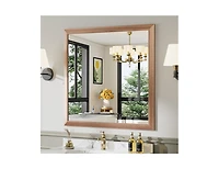 Amorho Bathroom Mirror, 36" x 36" Inch Thick Metal Framed Wall Mirrors for Over Sink, Bedroom, Living Room, Entryway