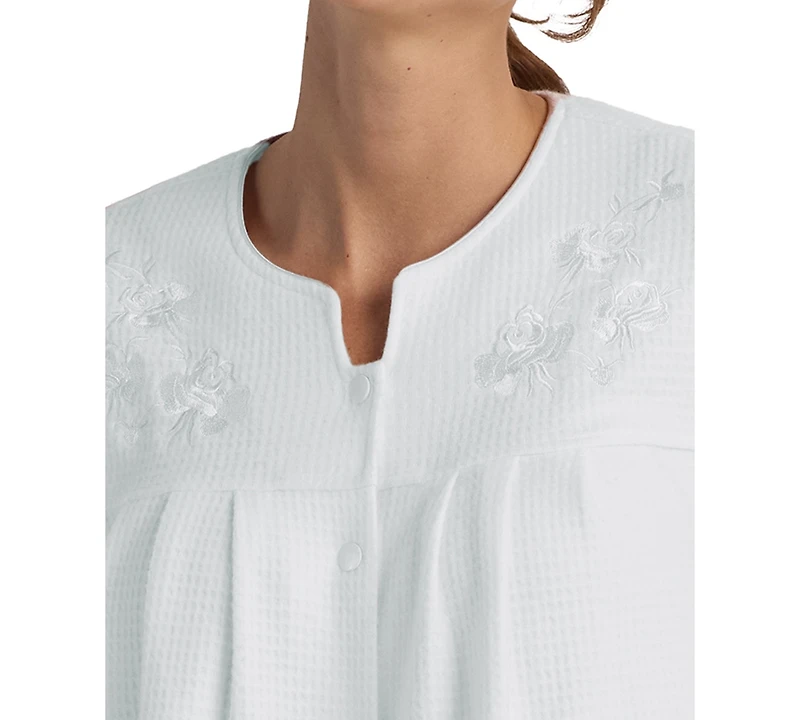 Miss Elaine Women's Embroidered Long Sleeve Robe