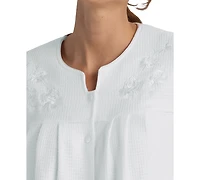 Miss Elaine Women's Embroidered Long Sleeve Robe