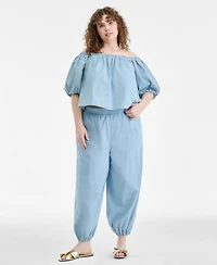 On 34th Plus Size High Rise Elastic Waist Pants, Macy's Exclusive