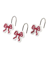 Avanti Christmas Bows Shower Curtain and 12-Pc. Shower Curtain Hooks Set