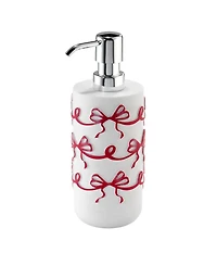 Avanti Christmas Bows Resin Lotion Pump and 2-Pc. Cotton Fingertip Towel Set