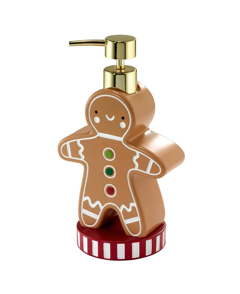 Avanti Gingerbread Man Resin Lotion Pump and 2-Pc. Cotton Fingertip Towel Set
