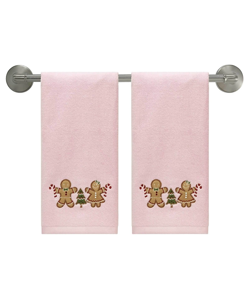 Avanti Gingerbread People Cotton 2-Pc. Hand Towel Set, 28" x 16"