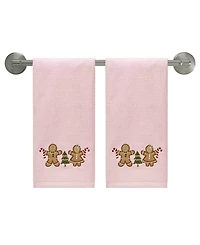 Avanti Gingerbread People Cotton 2-Pc. Hand Towel Set, 28" x 16"