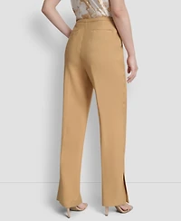 Dkny Women's High-Rise Sueded Canvas Pants