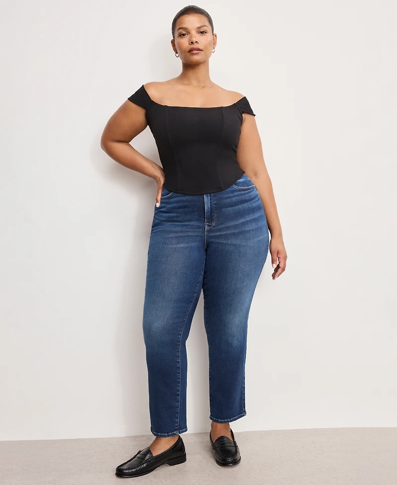 Good American Women's Dolly Joleans Cropped Corset Top