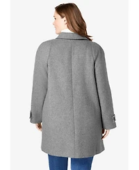 Woman Within Women's Wool-Blend Classic A-Line Coat