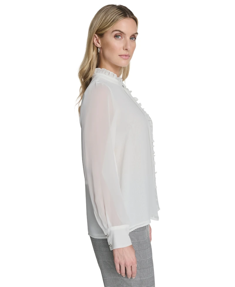 Calvin Klein Women's Ruffle-Front Blouse