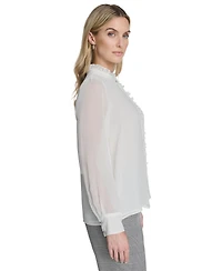 Calvin Klein Women's Ruffle-Front Blouse