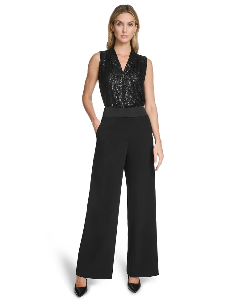 Calvin Klein Women's Whitney Mid-Rise Wide-Leg Pants