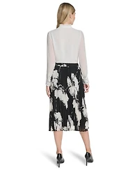 Calvin Klein Women's Pleated Printed Midi Skirt