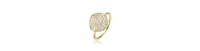 Rachel Glauber 14K Gold Plated with Clear Cubic Zirconia Cocktail Ring