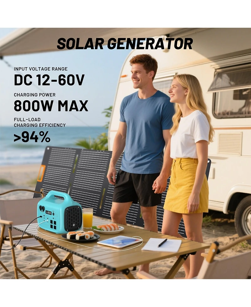Mondawe 1800W Portable Power Station 1024Wh Solar Generator with Fast Recharge