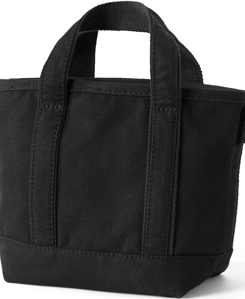 Lands' End Small Solid Color 3 Pocket Open Top Canvas Tote Bag