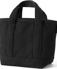 Lands' End Small Solid Color 3 Pocket Open Top Canvas Tote Bag