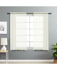 Kate Aurora Designer Sheer Voile Rod Pocket Curtains For Small Windows