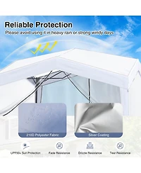 Costway 10 X 10 Ft Pop up Canopy Tent with 4 Sidewalls Mesh Netting Wheeled Bag 8 Stakes