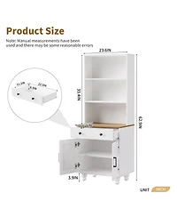 Casainc Farmhouse Storage Cabinet with Adjustable Shelves and Drawer for Kitchen or Living Room