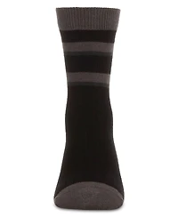 Memoi Boys Tonal Stripe Cotton Rich Crew Sock
