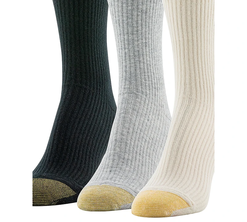 Gold Toe Women's 3-Pack Sparkle Lettuce Edge Midi Crew Socks