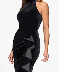 Xscape Women's Halter Neck Side Ruched Dress