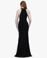 Xscape Women's V-Neck Long Sleeve Dress