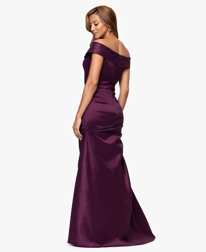 Xscape Women's Off The Shoulder Neck Long Dress