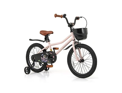 18-Inch Kids Bike with Basket & Adjustable Handlebar