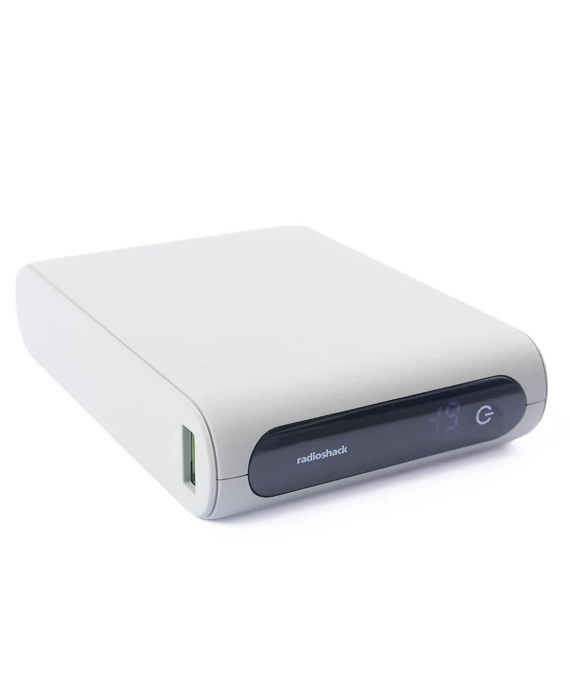 RadioShack Portable Battery Powerbank Charger 20,000 mAh 74 Wh Usb A and Usb C 20W With Led Display White 2309274