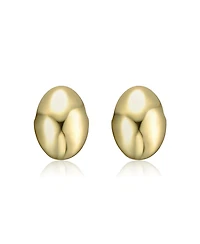 Rachel Glauber White Gold Plated or 14K Puffy Button Stud Earrings