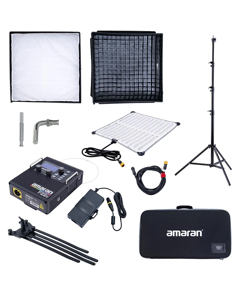 amaran F22c 2x2' 200W Rgbww Flexible Led Mat Fixture, Gold-Mount with Light Stand