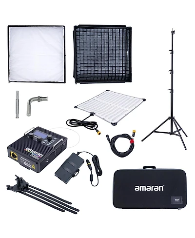 amaran F22c 2x2' 200W Rgbww Flexible Led Mat Fixture, Gold-Mount with Light Stand