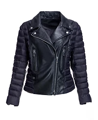 Julia & Stella by Maximilian Women's Leather Puffer Jacket