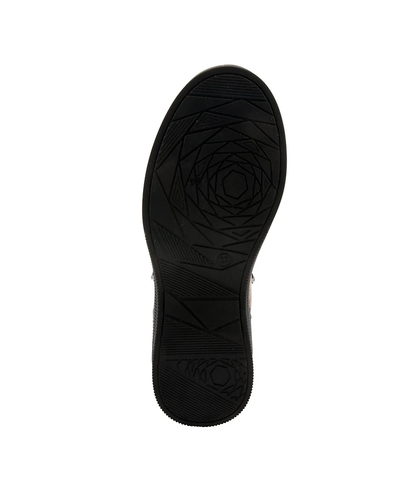 Spring Step Hoylein Leather Combat-Style Boot with Double Zippers and Removable Insole