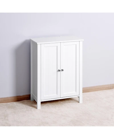 Casainc Bathroom Floor Storage Cabinet with Double Door and Adjustable Shelf