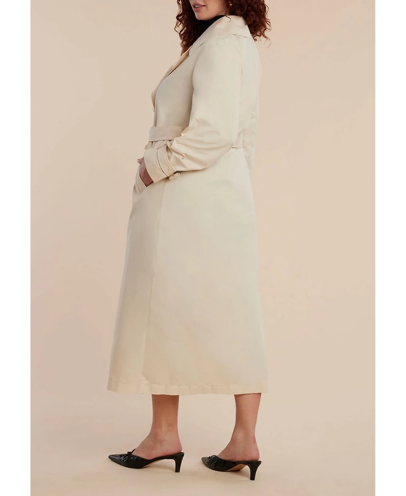 Eloquii Women's Plus Long Trench Coat