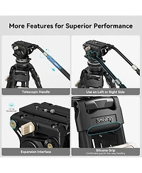 SmallRig FreeBlazer Ad-100 3-Section Heavy-Duty Carbon Fiber Tripod with Video Head