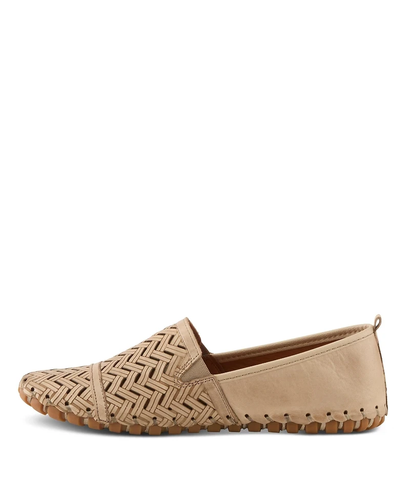 Spring Step Kapri Flexible Leather Loafer with Cutout Detail and Removable Arch Support Insole