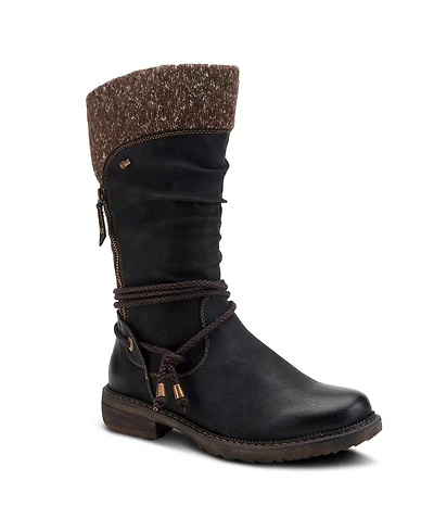 Spring Step Acaphine Water-Resistant Booties with Faux Shearling Lining